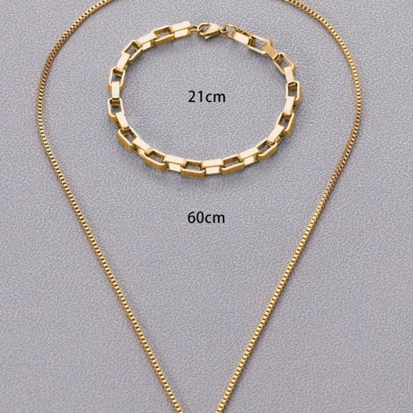 Men Stainless Steel Bracelet & Necklace Set - Picture 4 of 4